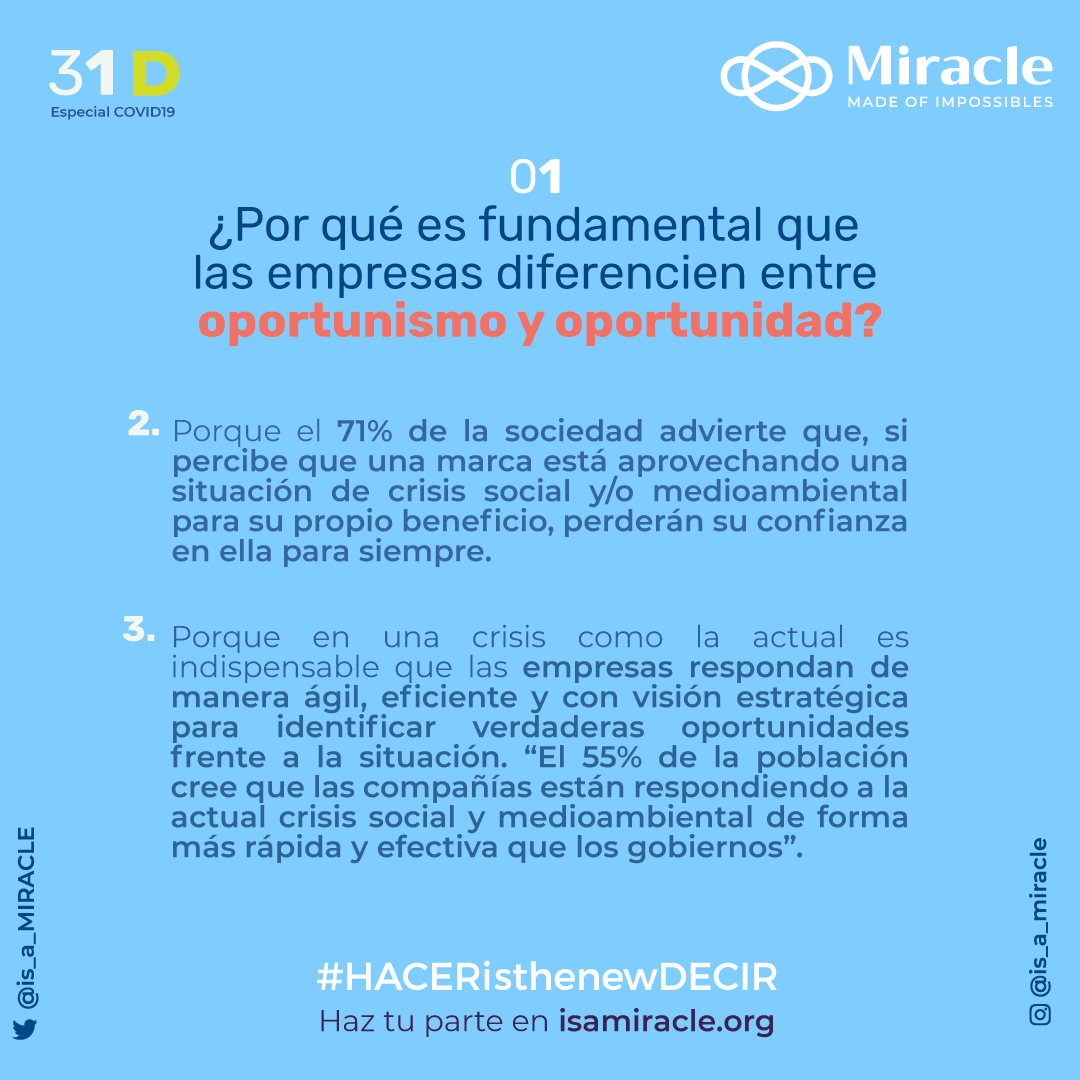 is_a_MIRACLE's tweet photo. Si quieres saber cómo identificar una verdadera oportunidad, descarga gratis nuestra Guía de #ActivismoEmpresarial, una herramienta para que las marcas usen sus recursos, sus estrategias y su creatividad para transformar situaciones en oportunidades que responda a un MásAltoBien. https://t.co/ZCRP3pDlNo