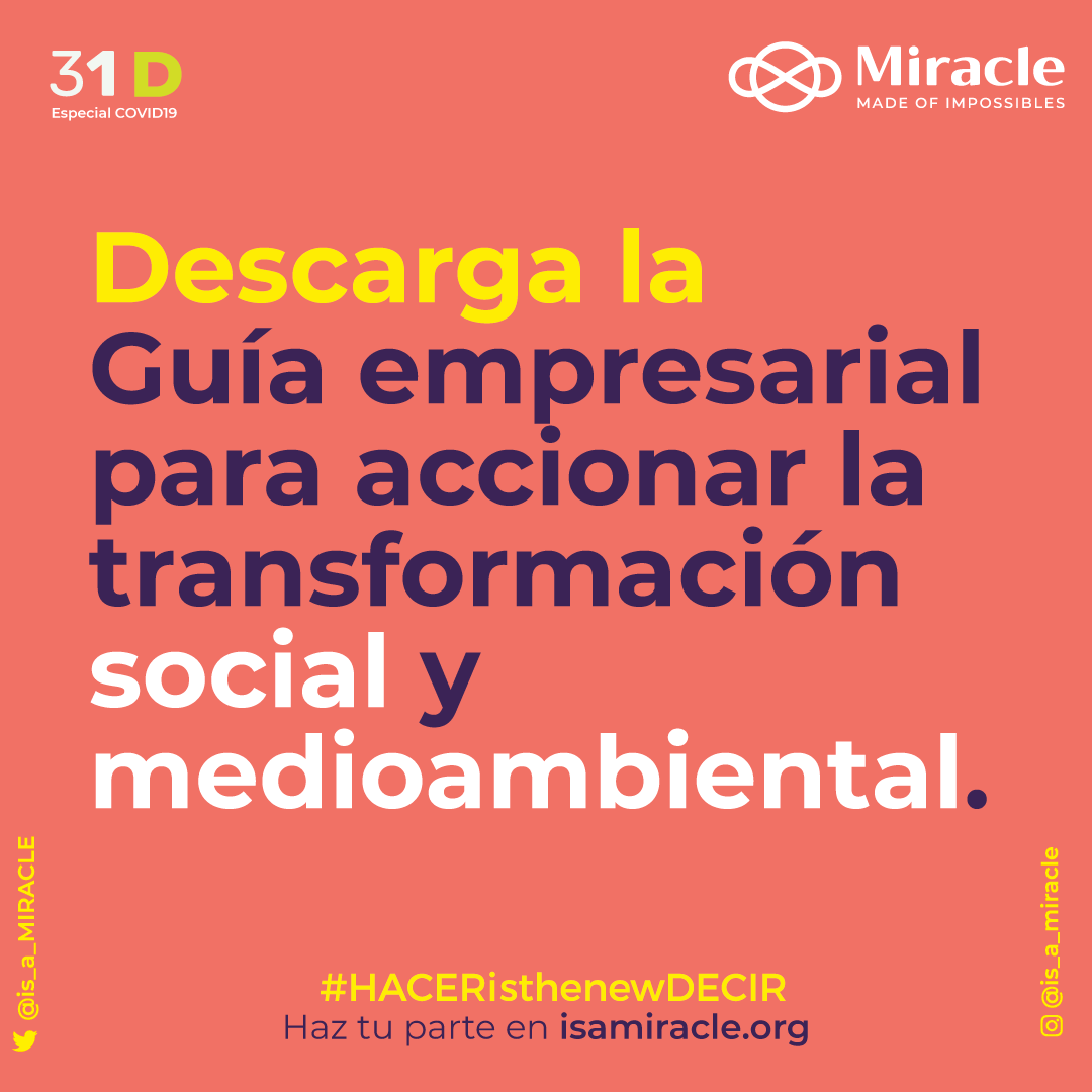 is_a_MIRACLE's tweet photo. Si quieres saber cómo identificar una verdadera oportunidad, descarga gratis nuestra Guía de #ActivismoEmpresarial, una herramienta para que las marcas usen sus recursos, sus estrategias y su creatividad para transformar situaciones en oportunidades que responda a un MásAltoBien. https://t.co/ZCRP3pDlNo