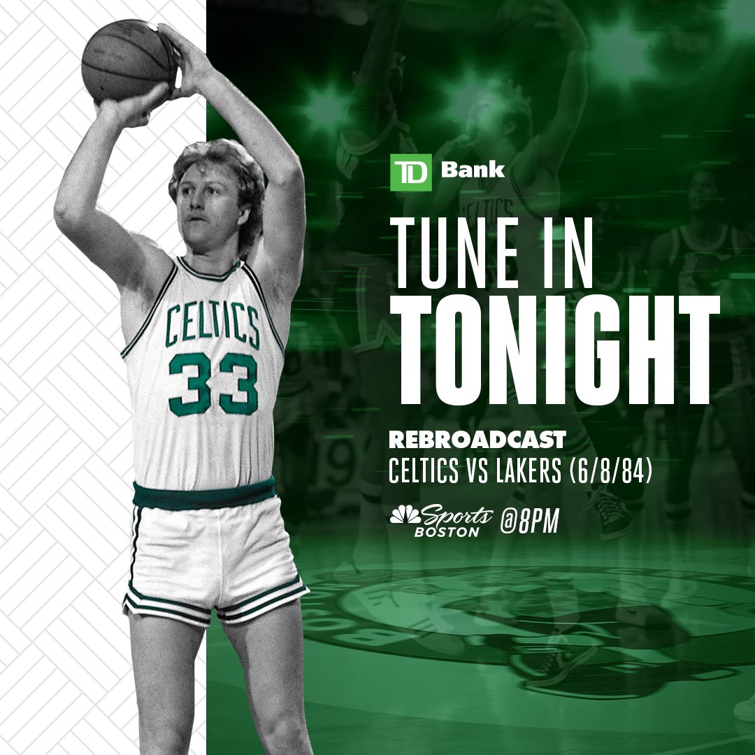 NewEnglandSpo11's tweet photo. The rivalry of all rivalries. Watch Bird and Co. take on Magic and the Lakers in a throwback of the ‘84 Finals! #BleedGreen #Celtics -TN https://t.co/yryr347Z8E