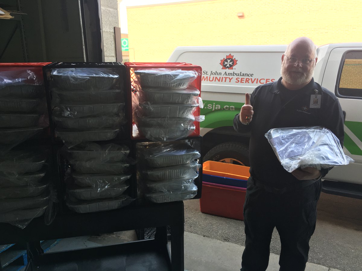 SJA_York's tweet photo. .@pastaitforward by @francestibollo &amp; St. John Ambulance @SJA_York #YorkRegion's Brian Patterson (@OSLSafetyGuy) delivered 50 x 8Lbs. trays (400Lbs. total) of #pastaitforward lasagnas meals to the #Newmarket Food Pantry @NmktFood for local families. #Thankyou #pastaitforward❤! https://t.co/48WkYDd760