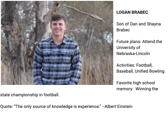 WE LOVE OUR SENIORS! Meet Logan Brabec. #GoWahooBlue #Classof2020 #ExcellenceEverywhere