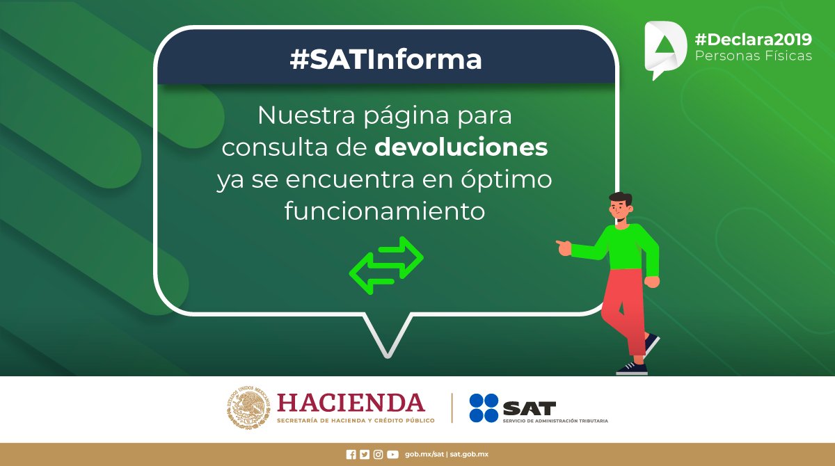 SATMX's tweet photo. Ya puedes ingresar nuevamente a la página de devoluciones. 

Da clic aquí: https://t.co/WFWJbu1BWr https://t.co/qGTzB0MKMr