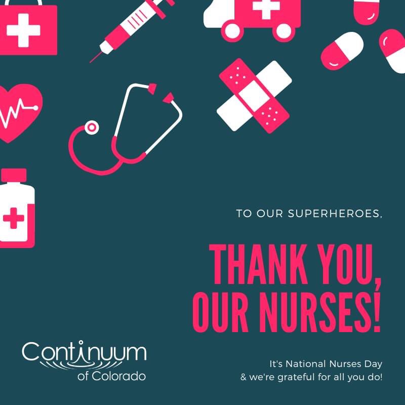 Happy Nurse Appreciation Day! We would like to thank ALL of the nurses👩‍⚕️out there for their care and dedication to the rest of us!

Continuum would like to give a special shout out🥳 to OUR outstanding nurses! Thank you, Helay, Erika, and Julie for all you do! We appreciate you!