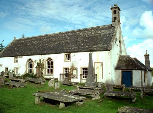 3.12/ Cromarty East Church. Late 16th/early 17thC. Walled graveyard with gravestones carved by Victorian naturalist & geologist, Hugh Miller. Well-preserved interior with 18th&19thC box pews, some with painted decoration. In care of a charitable trust. £1.3MIL restoration 2007.