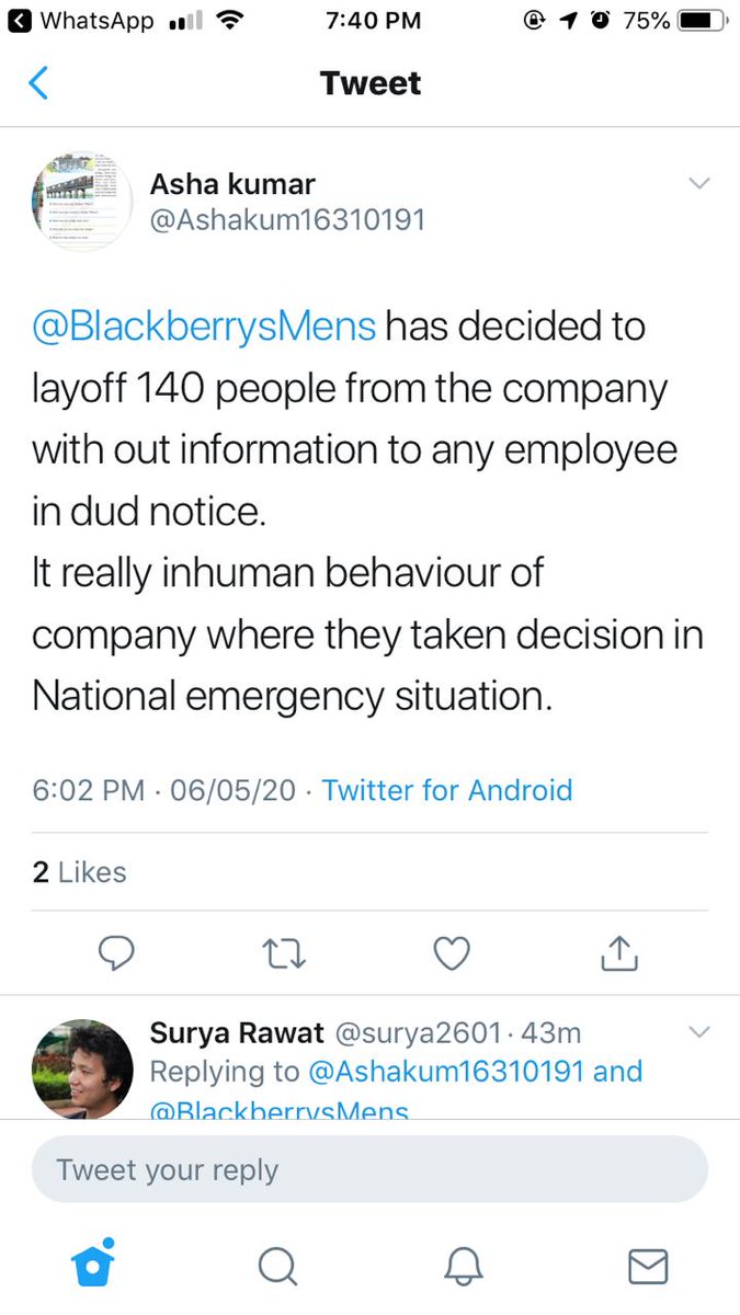 honeyshah08's tweet photo. @BlackberrysMens Shame on you, How you can expel so many employees without any notice in this pandemic situation https://t.co/w35wA9fJDT