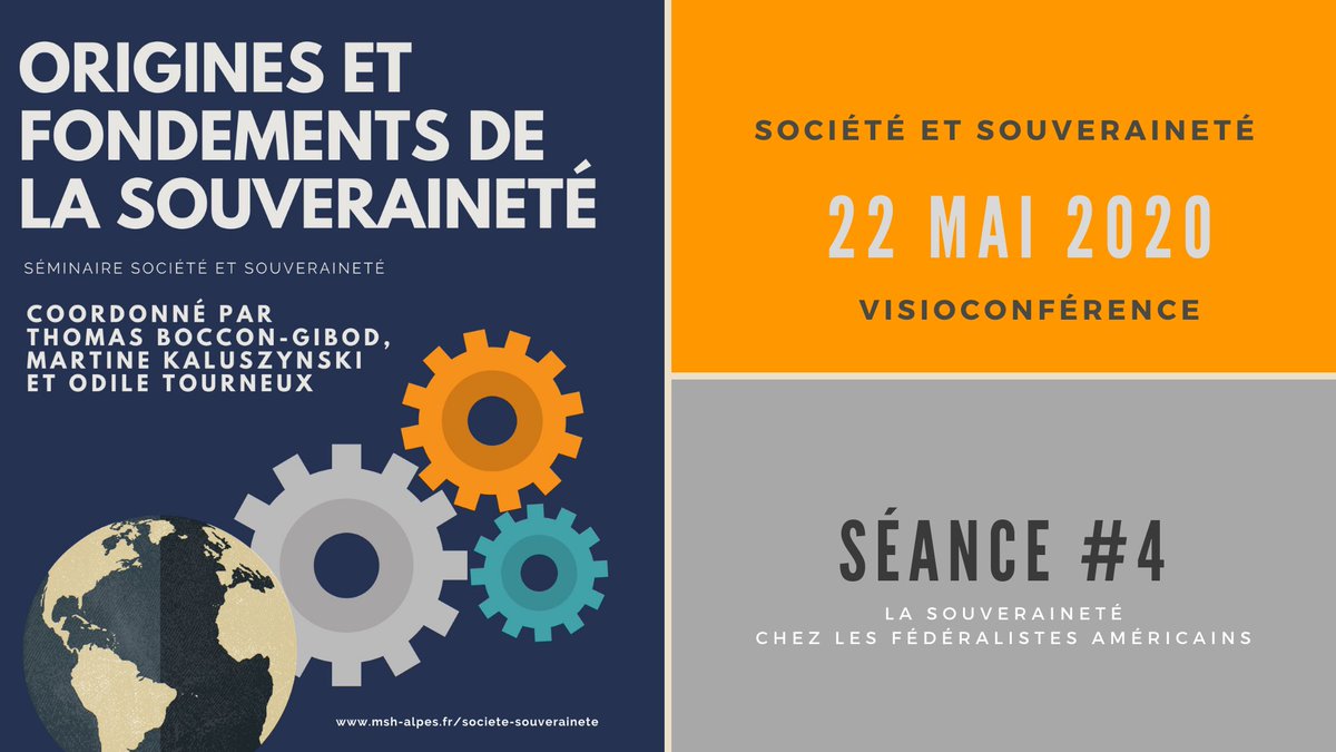 MSH_A's tweet photo. ⚠️Les 2 dernières séances du #séminaire "Société et souveraineté" seront proposées en #visioconférence les 15 et 22 mai (#IPhiG / @PACTE_grenoble / @MSH_A) 
+ d'infos :
15 mai Emmanuel Pasquier > https://t.co/HxwJnFQ99g
22 mai Odile Tourneux @umrTriangle > https://t.co/P9vAydM2vm https://t.co/8Jfr42qczp