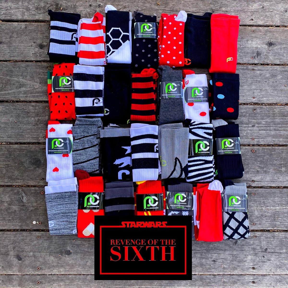 PROCompression's tweet photo. Join the power of the Dark Side and wear your red, black, and white socks. 
#RevengeOfTheSixth 
⚫️ https://t.co/CwO0mO3rEt