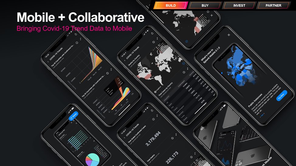 SplunkPartners's tweet photo. “Any person or team, regardless of if they’re a @splunk customer or not, can now view and access the Splunk COVID-19 Dashboard in the Splunk Mobile and Splunk TV app.” - Tim Tully, SVP, Chief Technology Officer #SplunkGlobalPartnerRally https://t.co/Pkd4euV9LE