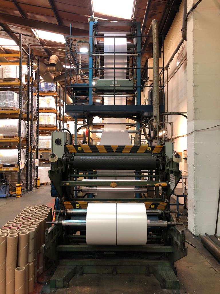 CromwellPoly's tweet image. We’re delighted to be doing our bit to help the #PPE shortage, alongside standard PE #apron film we were pleased to help out eaglewing charity this week with some blue #film, free of charge, to be made into #gowns by Sanders Sails in Lymington, for the Hampshire #NHS.