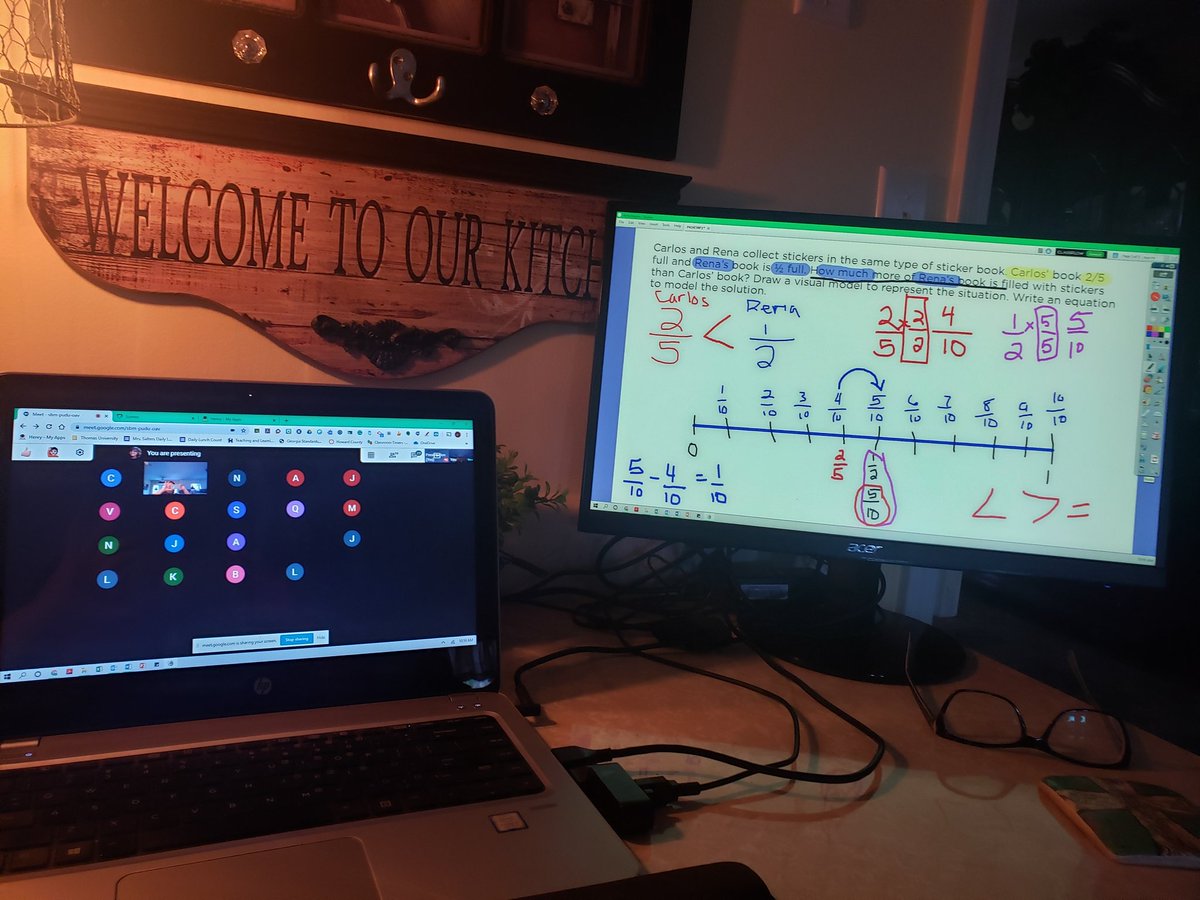 stacyrsalter's tweet image. Review of adding and subtracting fractions.  It&apos;s their favorite standard and they rocked it today!!! I love these rich problems from HMH Problem of the Day and Ticket out the Door @Math_HCS #RemoteLearninginHenry