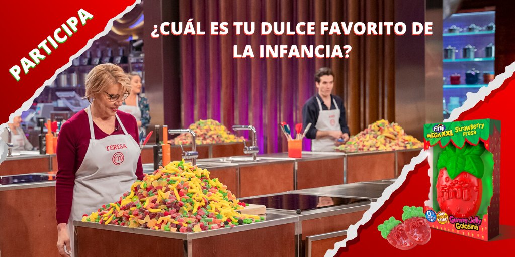 MasterChef_es's tweet photo. ¡Súper concurso! Celebramos el éxito del último programa regalando 5 fresas XXL de @Fini_golosinas. Para participar: 

🍓Cita este tweet y comenta cuál es el dulce favorito de tu infancia con el hashtag #DulceMC8 https://t.co/vD8quZJVko