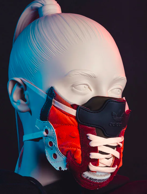 lexlanham's tweet photo. designers dissect sneakers and turn them into face masks 👀👟 https://t.co/bzWXiUZYgK