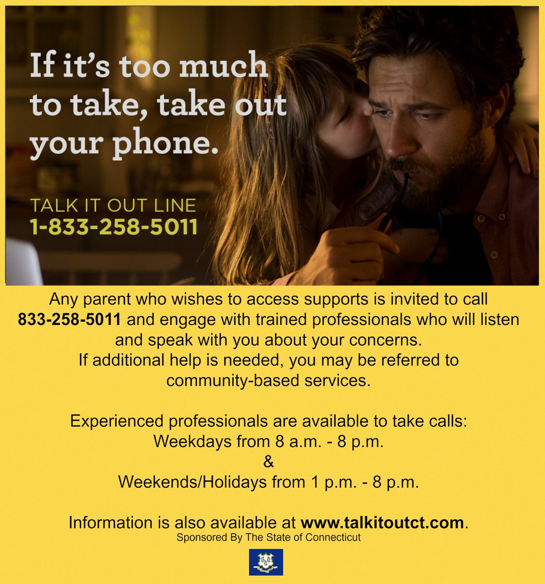 FriendsOfMCCA's tweet photo. IF IT'S TOO MUCH TO TAKE, TALK IT OUT.  CALL: 1-833-258-5011
#support  #stress #mentalhealthsupport #community #endthestigma #family #anxietyrelief https://t.co/3uiqsILnes