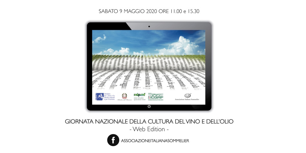 #ladistanzanoncidivide, sabato 9 maggio la X edizione della Giornata Nazionale della #Cultura del #Vino e dell'#Olio di #aisitalia si terrà lo stesso. Sarà completamente on-line, in diretta sulla nostra pagina Facebook, e tutti potranno intervenire. Dettagli a breve! #gncvo2020