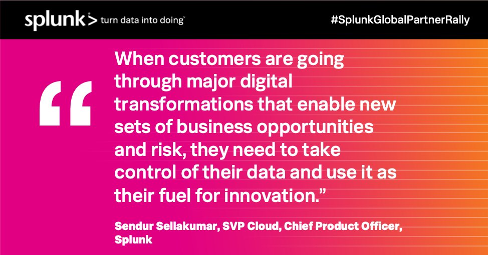 SplunkPartners's tweet photo. Sendur Sellakumar, SVP Cloud, Chief Product Officer @splunk, shares more on our product strategy and why data is so invaluable to our customers. #SplunkGlobalPartnerRally https://t.co/pj9ILuag8i