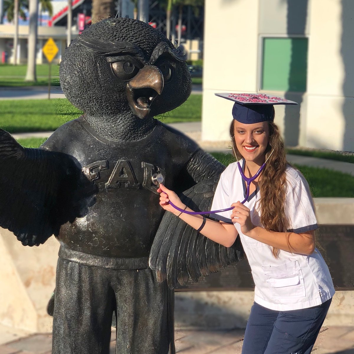 faunursing's tweet photo. Nearly 300 Nursing Owls will graduate this week from FAU's Christine E. Lynn College of Nursing. We celebrate your achievements! Congratulations, Nursing Owls! #NursingGrad #FAUGrad https://t.co/oD4IIBdOLA