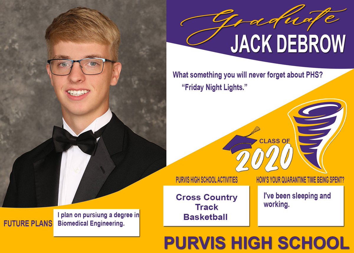 purvistornado's tweet photo. Tornado Senior Spotlight
💛💜🎓   Jack Debrow   🎓💜💛
#PrideHonorSuccess

Credits to Van Tyner - Van Tyner Photography &amp; Design and Lee Cave - C Studio https://t.co/lKpN18VL93