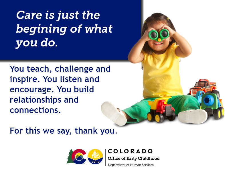 COShines's tweet photo. By caring for young children, you care for all of us!  #thankaprovider #thankateacher https://t.co/fKrl2jj3JC