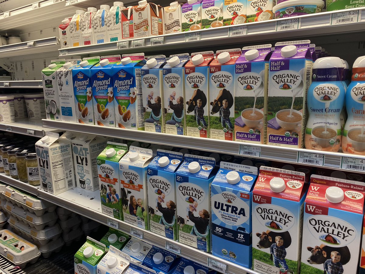 Dairy is restocked! Milk, yogurt, and more! <a href="/OrganicValley/">Organic Valley</a> <a href="/AlmondBreeze/">Almond Breeze</a> <a href="/oatly/">Oatly</a> #milk #vitamins #yum #yogurt #butter #more