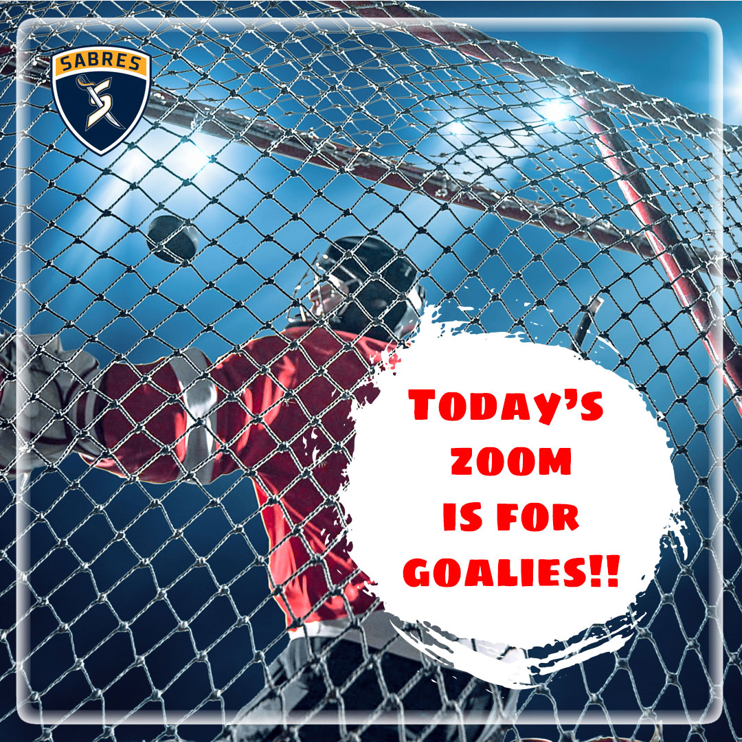 SabreHockey1's tweet photo. Calling Sabre Goalies. Today's Zoom Workout is for you!!!! Coach Petrak will be here for Goalie Off Ice training. Meeting details can be found on our website: https://t.co/OZpy0dIuCd Let's get #sabreactive!! https://t.co/ttw6M4d5s4