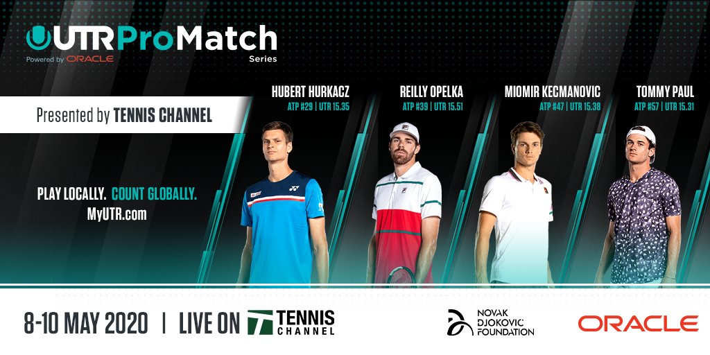 UTR Pro Match Series Player Update: @TennysSandgren is out with a knee injury. He will be replaced by Miomir Kecmanović ATP Next Gen Semifinalist, World #47. Wishing Tennys a quick recovery! The UTR Pro Match Series will be broadcast live on @TennisChannel May 8-10 at 12pm ET