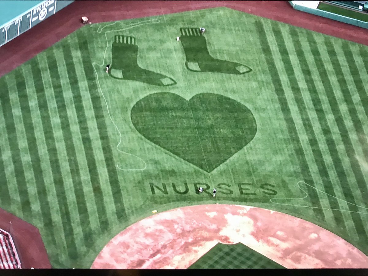 Just flew over #Fenway and found this message to #Nurses #Boston #WBZ #Coronavirus #SkyEye 🚁 #RedSox