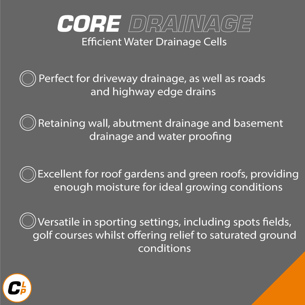 CORE_LP_HQ's tweet photo. Insufficient drainage = huge problem. CORE DRAINAGE cells are proven commercial and domestic PROBLEM solvers! Read the slide, then more to see how versatile they are: https://t.co/qSZ9IXdfM2 https://t.co/JUuBLZMtwU