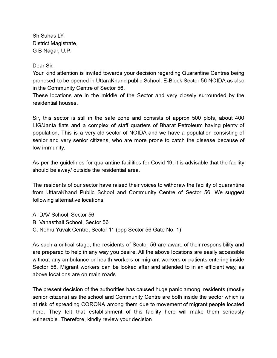 Gen_Sec_RWA56's tweet photo. Keep sec56 safe from #COVID19 by relocating proposed #quarantine centers Uttarakhand School 
@dmgbnagar @myogiadityanath @CeoNoida  #StaySafe @dr_maheshsharma @PankajSinghBJP #NoidaDM https://t.co/ngwuHrvCcO