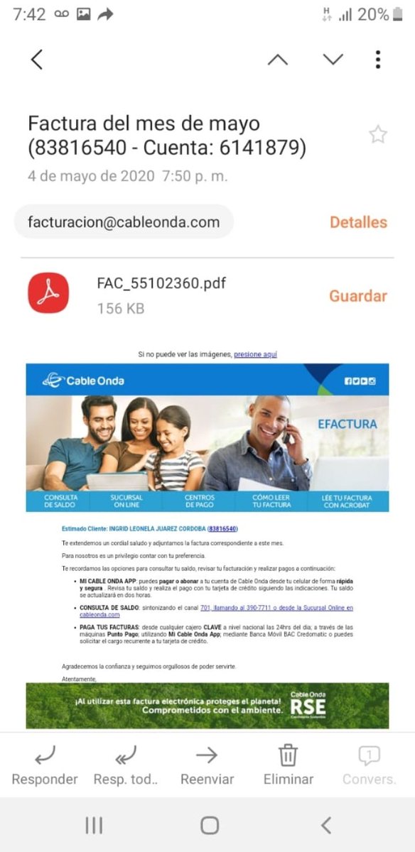 Ingrid_LJ's tweet photo. @AsepPanama investiguen a @TeamCableOnda porque estan cortando los servicios si aún la factura no vence? Me mandaron la factura de Mayo, el Lunes 4 d Mayo y ayer 5 me suspendieron mi servicio. Pague ayer automáticamente y no me lo quieren activar. https://t.co/FdGiLKtUJu