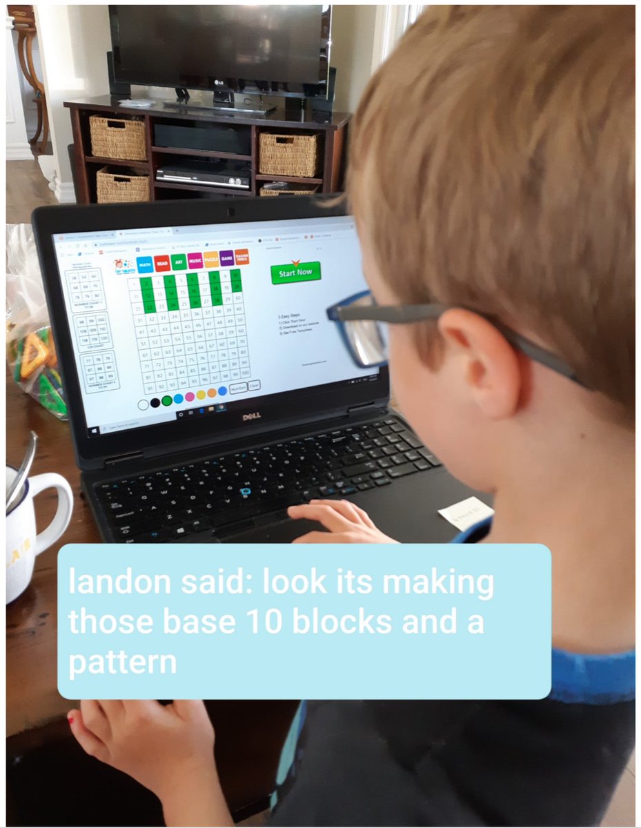 MrsWhaley_'s tweet image. Finding #NumberPatterns by exploring #PlaceValue in a #100Chart using #VirtualTools!  🔍 💯💻 Check out these kiddos’ observations about the patterns they are seeing! 👀 Way to go, boys! 👏#EdChat #HCDSBMath @StPaul_CES @HCDSB @mickleja
