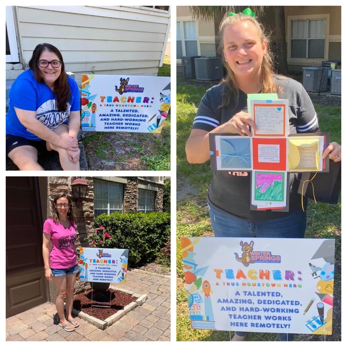 WinterSpringsEl's tweet photo. WSES loves our hometown heroes! 

Prior to spring break our students wrote little handwritten notes to each teacher. To their surprise, the notes and signs were delivered to brighten the week. Thank you students for these sweet notes. 

Happy Teacher Appreciation Week! https://t.co/5D8GcPLWqh