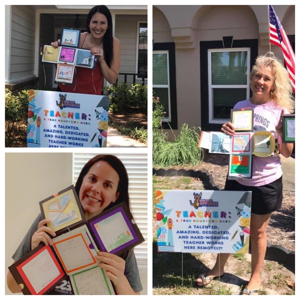 WinterSpringsEl's tweet photo. WSES loves our hometown heroes! 

Prior to spring break our students wrote little handwritten notes to each teacher. To their surprise, the notes and signs were delivered to brighten the week. Thank you students for these sweet notes. 

Happy Teacher Appreciation Week! https://t.co/5D8GcPLWqh