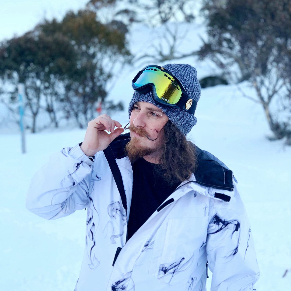 SamBurrell1's tweet photo. Missing the #SnowyJinjin vibes! 
#snowymountainmus #snowymountains #australia #moustache https://t.co/8zbWl1wnVz