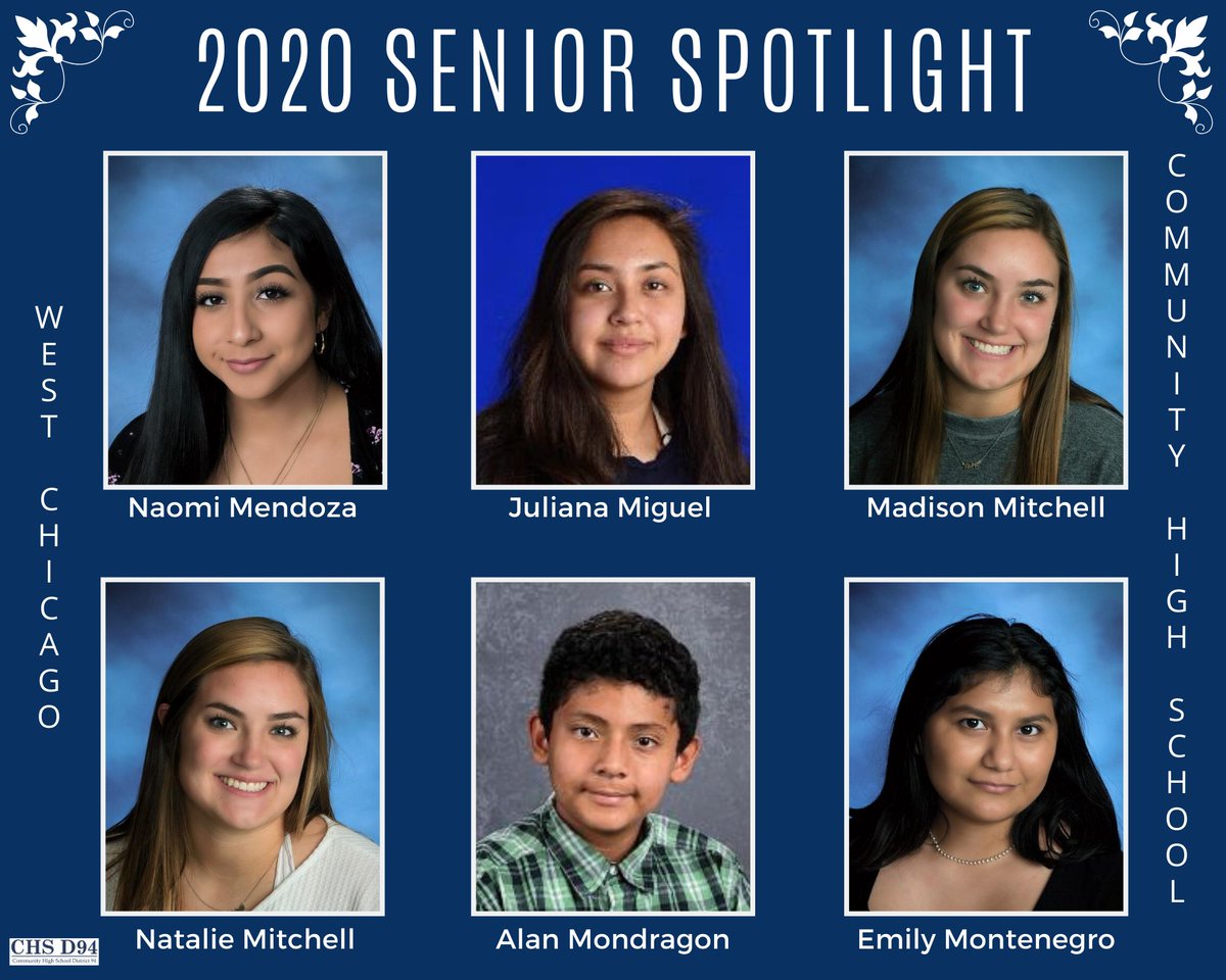 CHSD94's tweet photo. Several times each day, during their last few days of high school, we will spotlight West Chicago Community High School seniors from the Class of 2020. Just to be different, we are showcasing them in reverse alphabetical order! #Wildcatpride #Classof2020 #proudofyou #WeAreWeGo https://t.co/l1Nc9qxSba