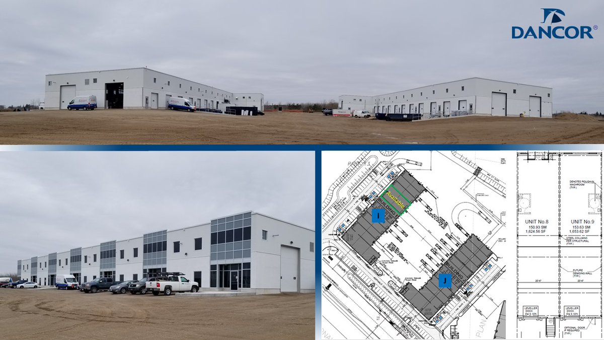 DancorConstruct's tweet photo. NEW Industrial Space Available for Lease in London! 
Only 3,278 SF remains available. 
20' Clear, Includes Two 9' x 10' Dock Doors. 
#industrialconstruction #industrialrealestate #ldnont #forlease https://t.co/KEbB0juiYh