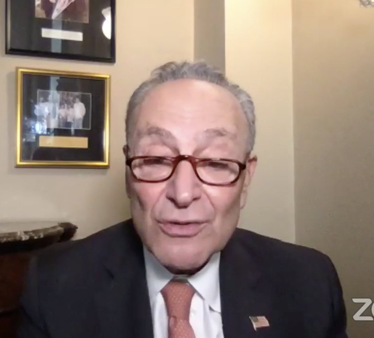 Screenshot of Senate Minority Leader Chuck Schumer.