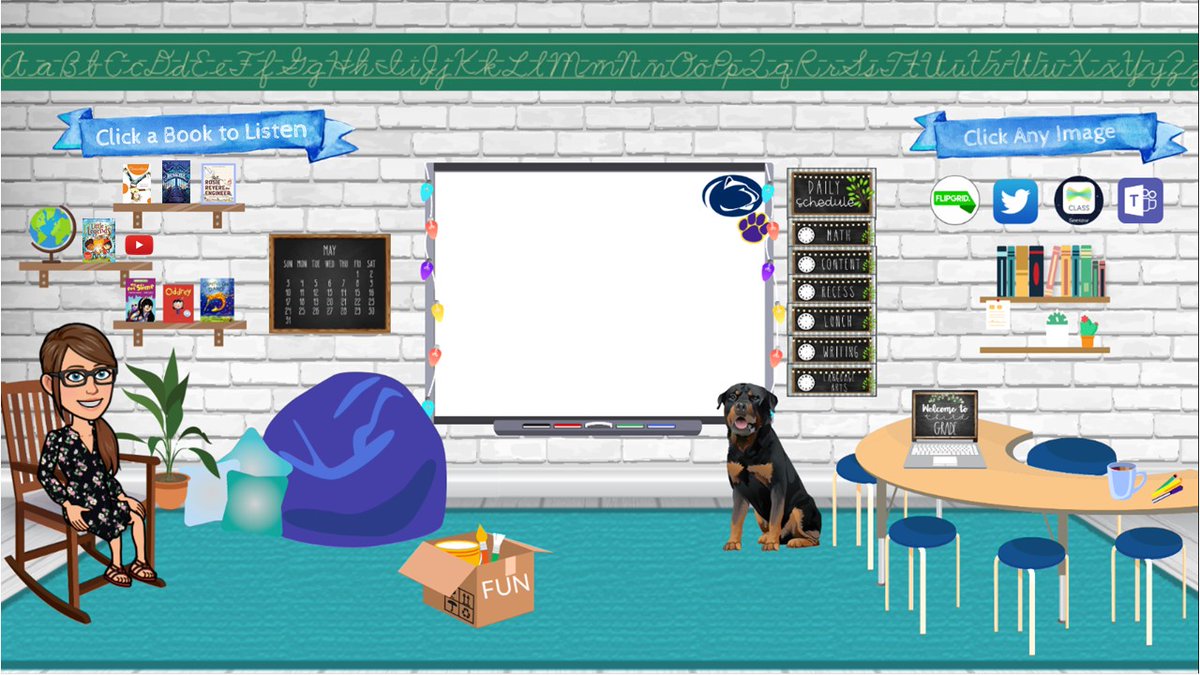 Too much fun! Every image is linked for Ss from read alouds to <a href="/MicrosoftTeams/">Microsoft Teams</a> office hours, our class @Flipgrid and <a href="/Seesaw/">Seesaw</a>, a <a href="/wakelet/">Wakelet 💙</a> full of FUN activities, even video messages from my dog, Diesel! 🐾Hoping to bring some joy and creativity to students!! ❤️#VirtualClassroom