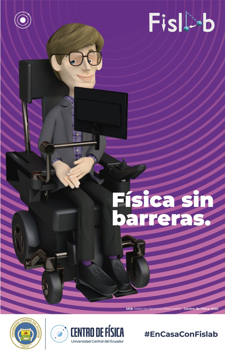FisicaUce's tweet photo. Estudió el origen del universo y se lo recuerda por su sentido del humor. Así fue Stephen Hawking. Él te invita a #Fislab porque para aprender #Física no existen barreras.
El Centro de Física UCE (@FisicaUce) de @lacentralec estará contigo  #EnCasaConFislab. 👨🔬🏠👩🔬 https://t.co/LJ9zRzJfCx