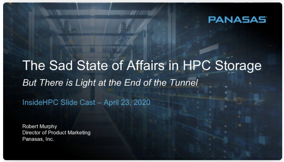 insideHPC's tweet image. How Panasas is stepping up with HPC Storage performance without risk

insidehpc.com/2020/05/slidec… #HPC #Panasas