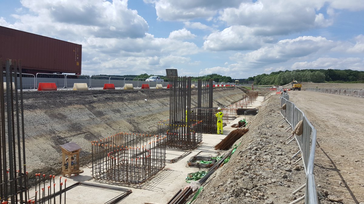 Here we see the rebar being fixed for the pilecaps; a cube of concrete which forms the base of the columns - the long tall bars are the starter bars for the columns which connect the column to the pilecap - it's all about good connections to ensure a stable structure! 9/