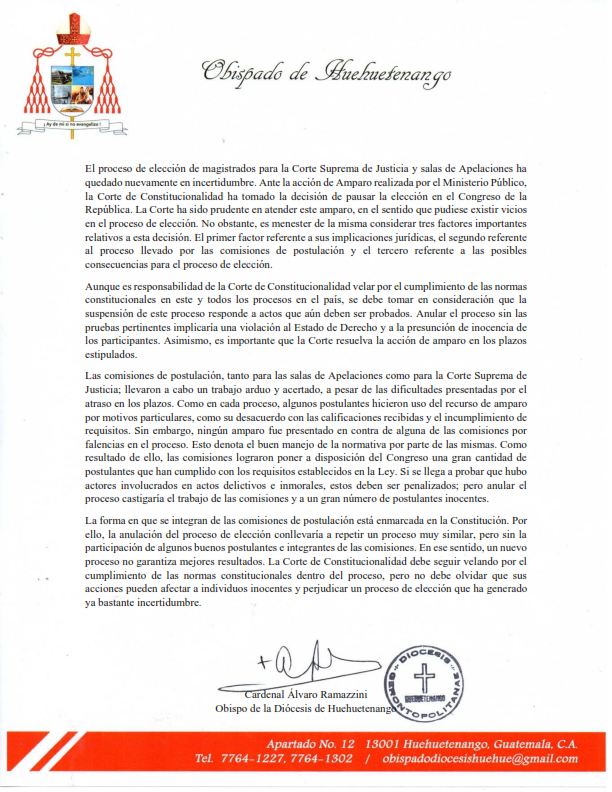 guatevisible's tweet photo. #PorstuladoraVisible
Comunicado de Cardenal Álvaro Ramazzini , por el tema de la Elección de Magistrados para Corte Suprema y Salas de Apelaciones
#SalasIntachables
#CSJIntachables https://t.co/mampIDKqbB