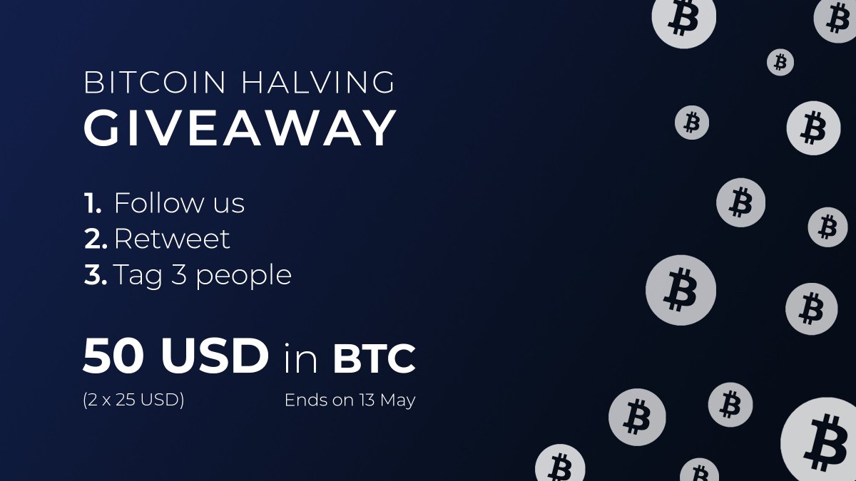 VisionCryptoApp's tweet photo. Due to the upcoming occasion of the #BitcoinHalving2020, we have decided to give away $50 in #BTC!

How to participate?
1. Follow @VisionCryptoApp 
2. Retweet
3. Tag 3 people

There will be 2 winners raffled on May 13th, who will each receive $25 in $BTC!

Good luck!☘

#giveaway https://t.co/DQ5no6G4kE