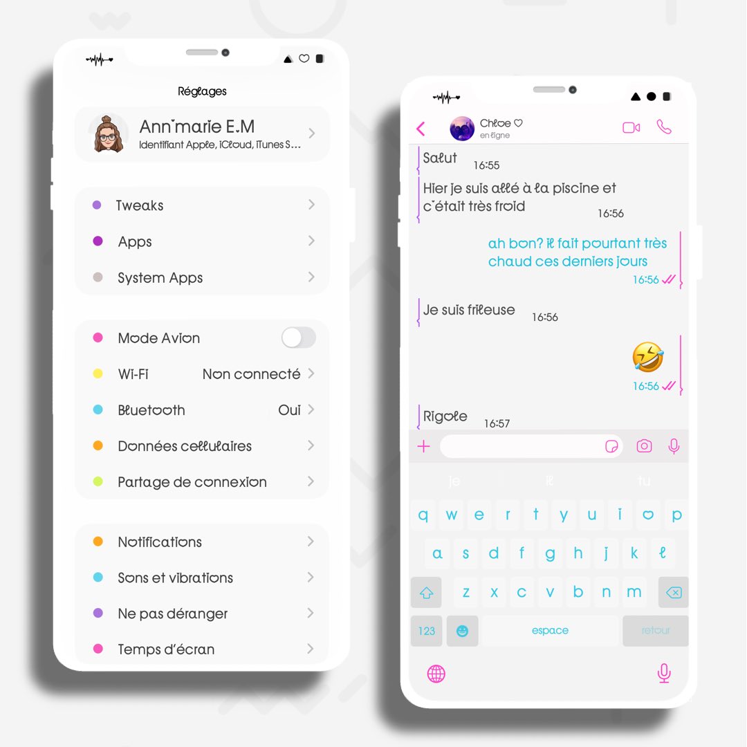 AnnmarieEM's tweet photo. @Alexman1979 for the beautiful font #skinnysettings @Cydiageek
#Horizon @sirius247
#bubblegumroundsettings and whatsapp bubbles @alolastmoment
#nudekeys @orangebananaspy
#colorizechat @iOSthemem0d https://t.co/BEMb55ieJB