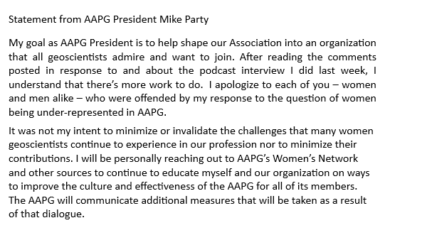 RT AAPGPresident: minigeology AAPG