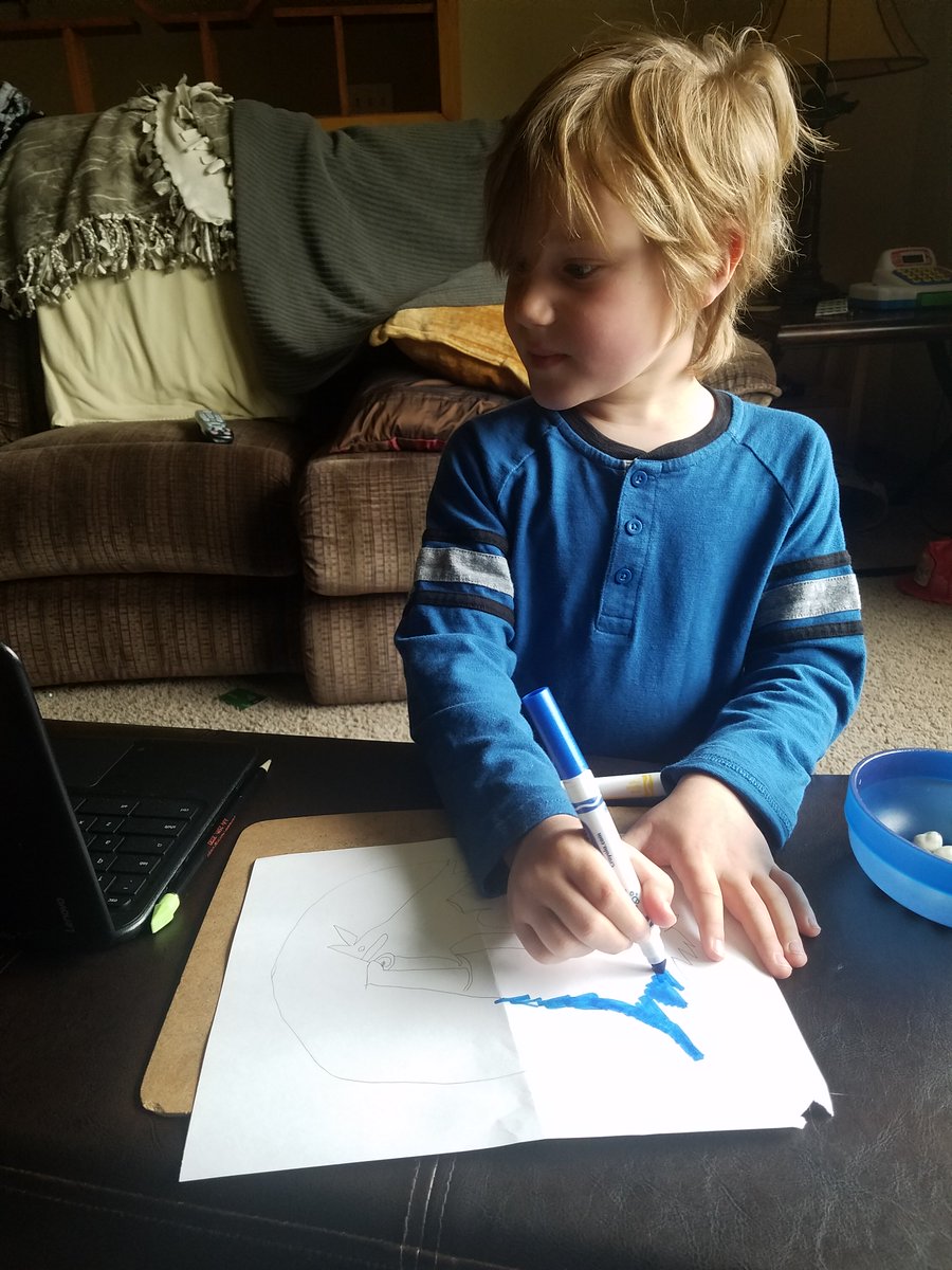KinderWolfePack's tweet photo. Waseca Strong! These friends are showing off their Bluejay Pride this week by creating their own Bluejay logo during art class with Ms. B! https://t.co/uyFg2Myqgy