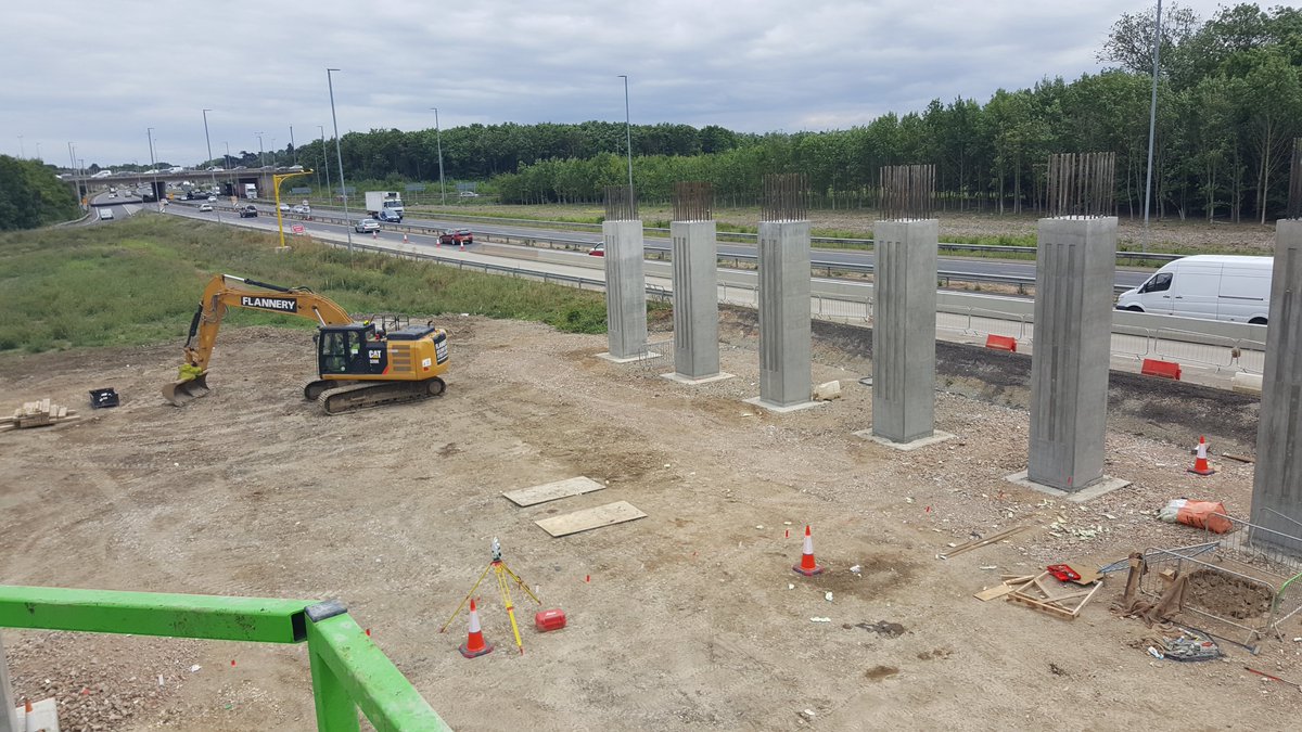 I'll be honest I quite enjoyed going up the columns as they gave great views across our part of the construction site! Remember the A14 C2H scheme was 21 miles so this is a small part of a massive project! Pic 1 looking west to M11, Pic 2 east along A428 towards St Neots 16/