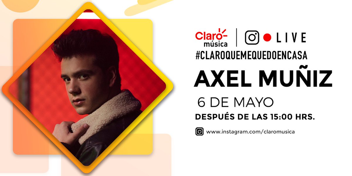ClaromusicaMX's tweet photo. 👀 Si quieres saber más de los nuevos lanzamientos de @AxelMuniz_Music, checa la entrevista que le haremos hoy a partir de las 3 de la tarde. 👊 #ClaroQueMeQuedoEnCasa
https://t.co/ZcsgJd4Fi9 https://t.co/qCySck0JLw