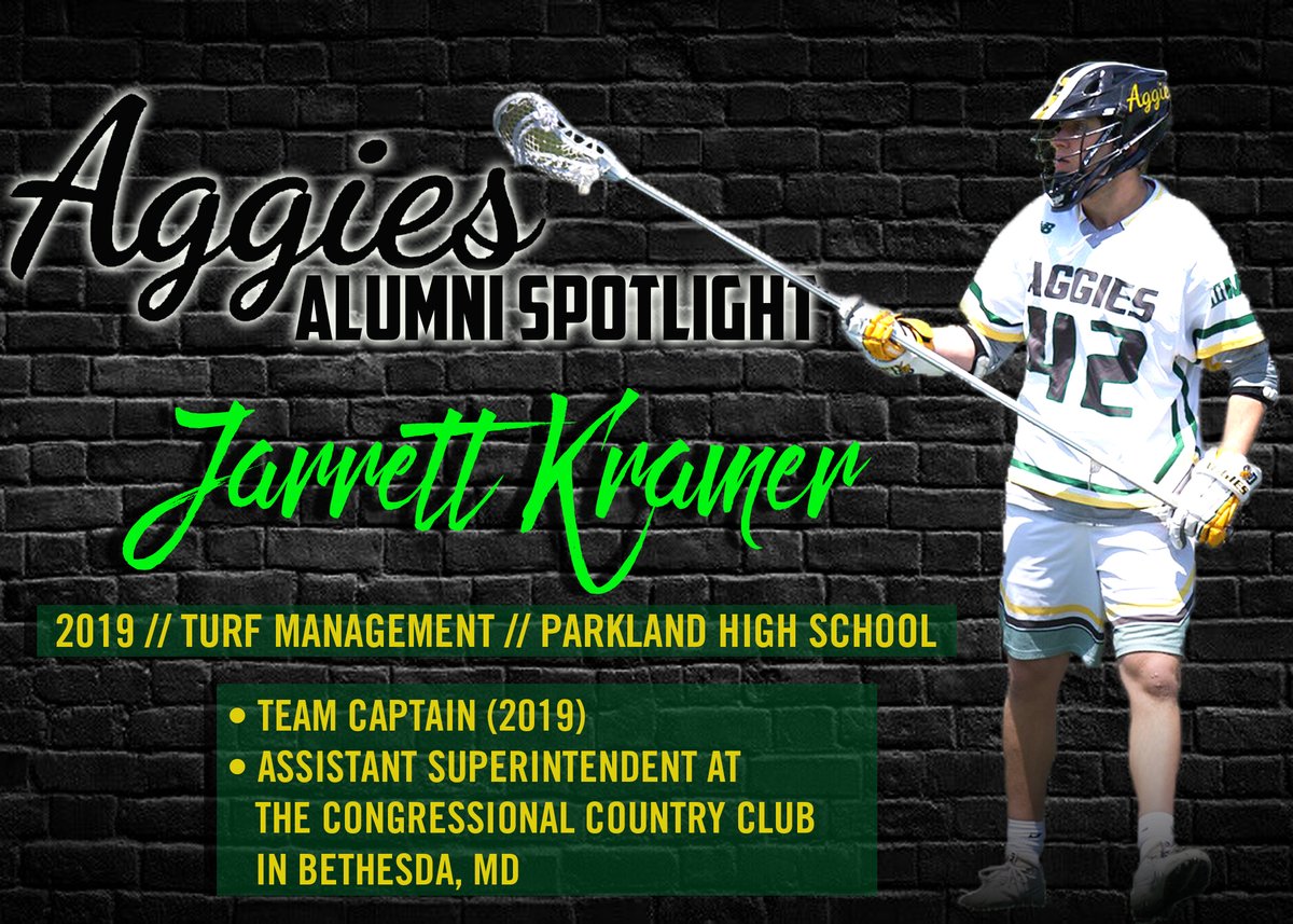 dvumlax's tweet photo. Highlighting 2019 graduate Jarrett Kramer today! Jarrett majored in Turf Management @DelVal and is currently an Assistant Superintendent at the Congressional Country Club in Bethesda, MD! @DelValTurf #WhyDelVal #AggieTough https://t.co/fgTJoUKU28