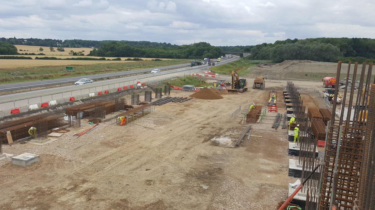 I'll be honest I quite enjoyed going up the columns as they gave great views across our part of the construction site! Remember the A14 C2H scheme was 21 miles so this is a small part of a massive project! Pic 1 looking west to M11, Pic 2 east along A428 towards St Neots 16/