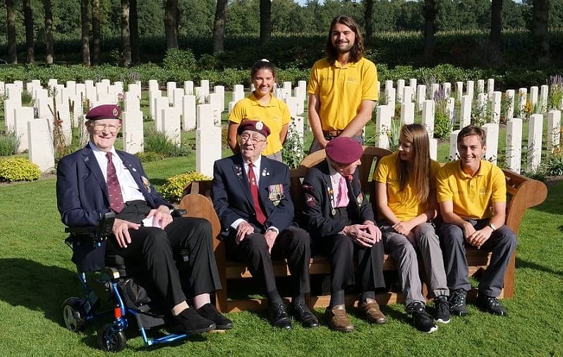 CoganMatthew's tweet photo. In the run up to #VEDay I would like to mention the most powerful experience I have ever had. I was lucky enough to represent the @CWGC at Arnhem 75  and whilst there I chatted to some of the veterans about their experiences. Something I will never forget. #ShareYourTribute https://t.co/5ZsaurAHpq